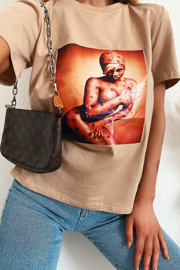 T-shirt marron 