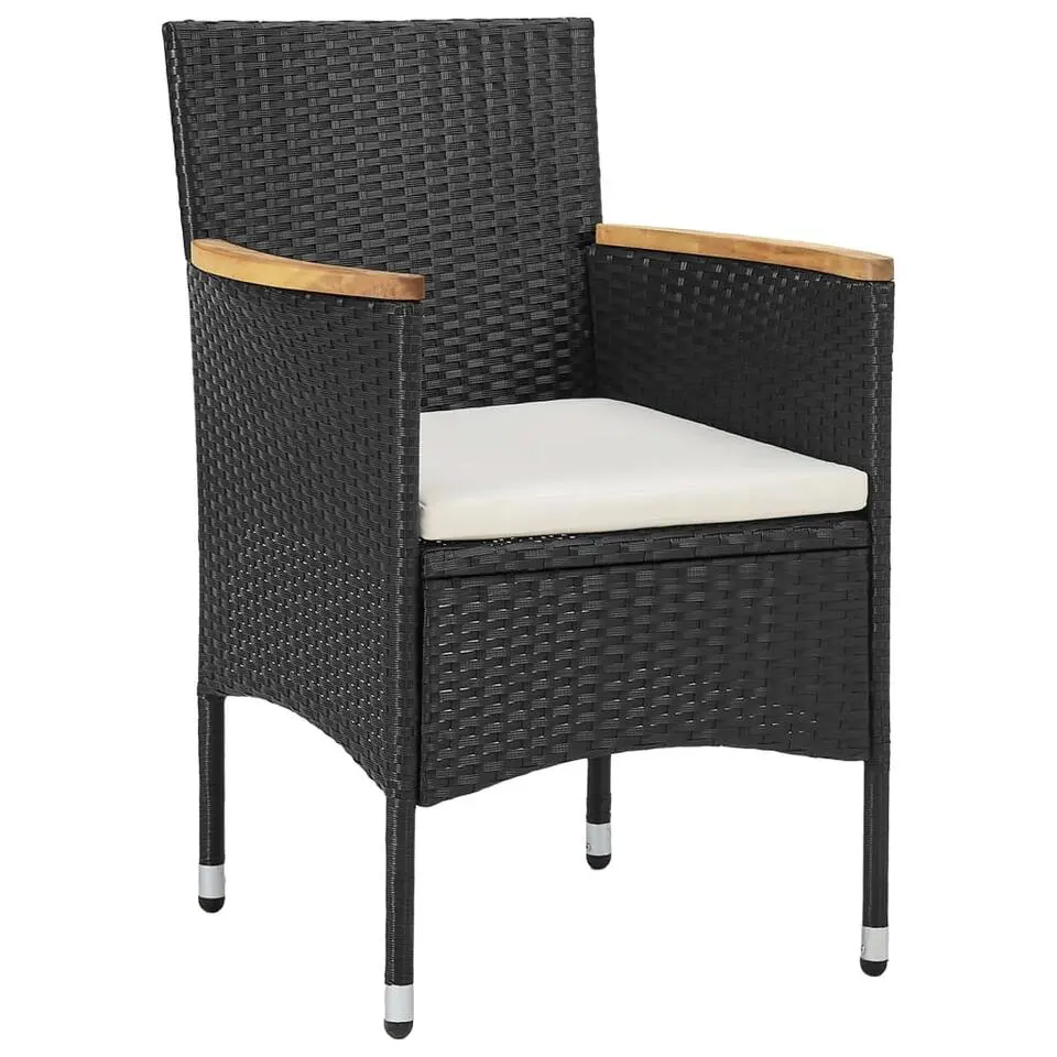 vidaXL - Tuinset - Zwart - Poly rattan - 3 stuks