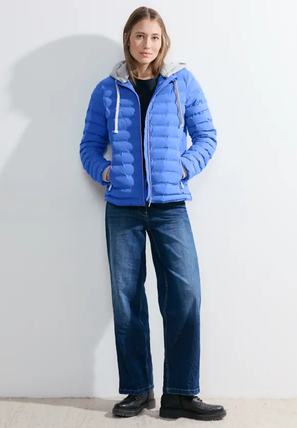 Steppjacke mit Kapuze - water blue