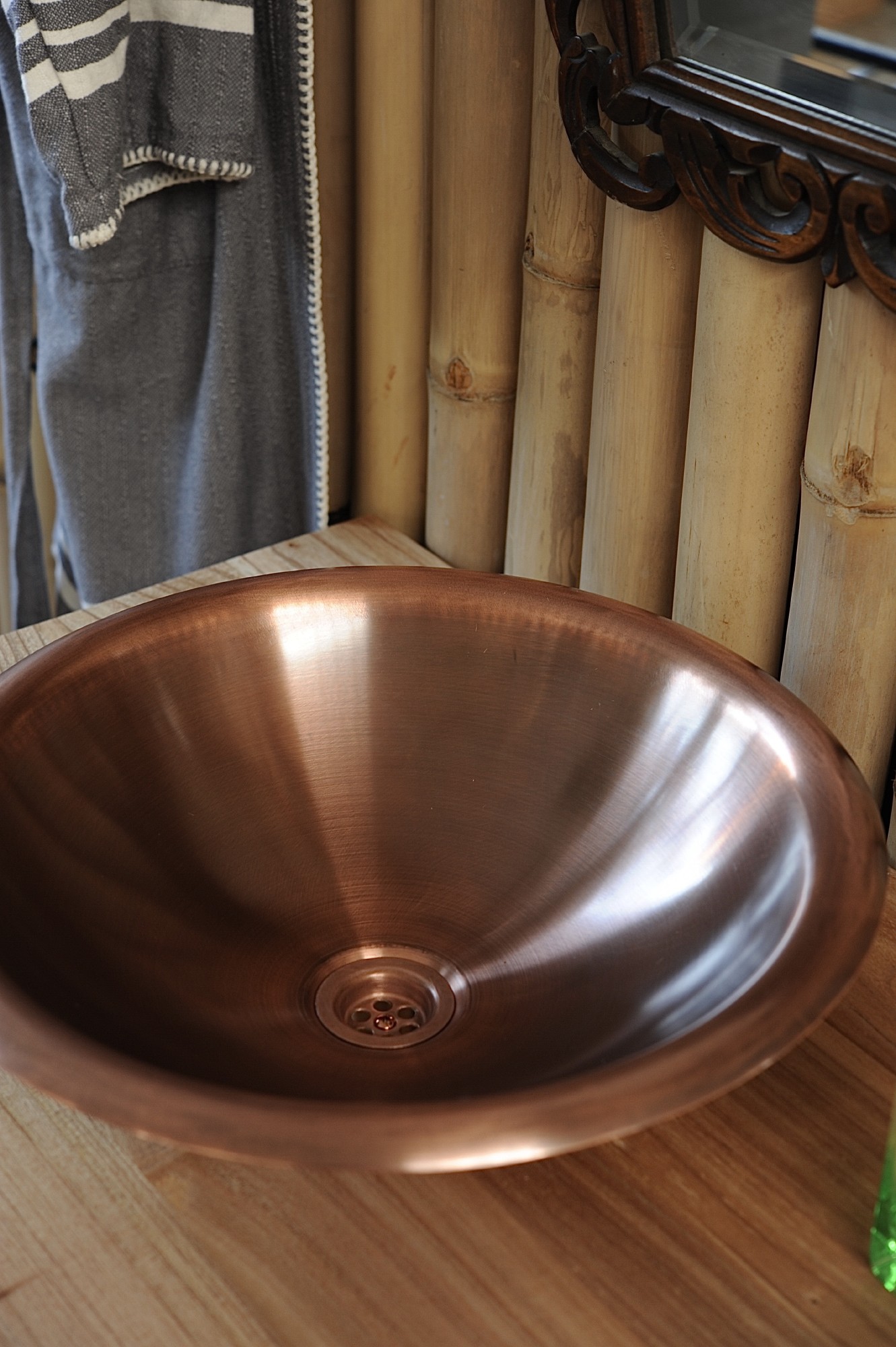 Kupferwaschbecken, kupfer, Ø 41 cm, H 11 cm von fischer's lagerhaus