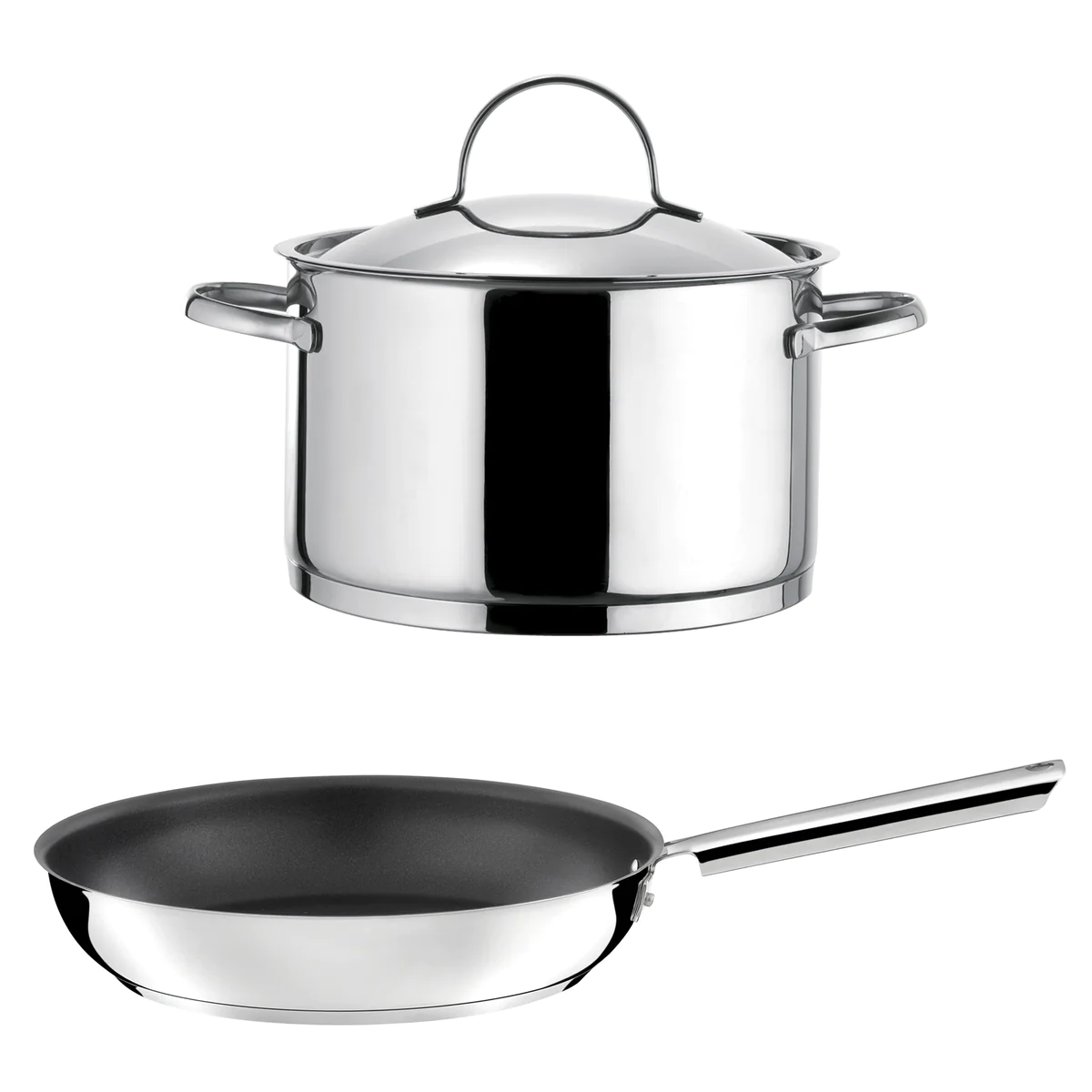 Elysée - Lot 3 pièces - Faitout 24 cm, Poêle 28 cm revêtue et Couvercl