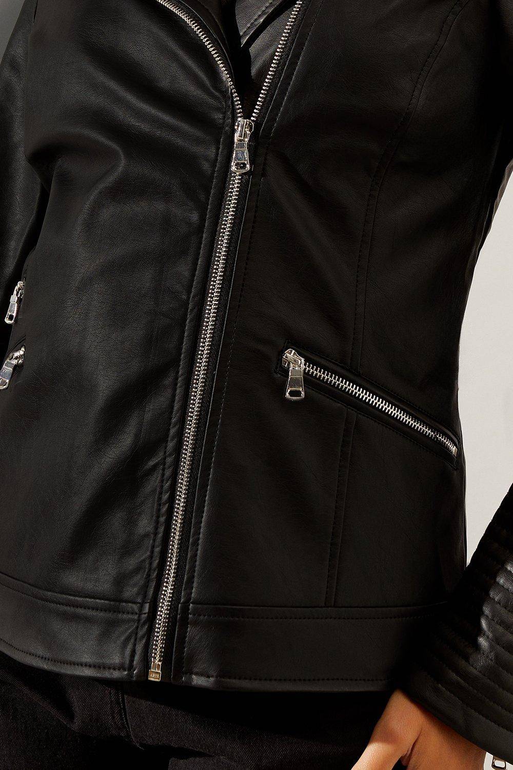 Wallis Veste de Motard en synthétique Noir