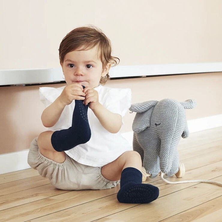 GoBabyGo Skridsikre Strømper Tyk Bomuld Navy blue
