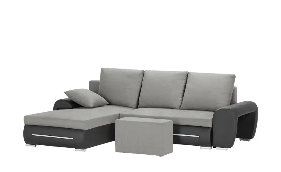 Ecksofa Emma links Schwarz, Hellgrau