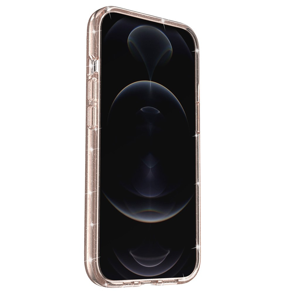 iPhone 13 Hybrid Hardcase Schutzhülle im Glitzer Design - Gold / Transparent