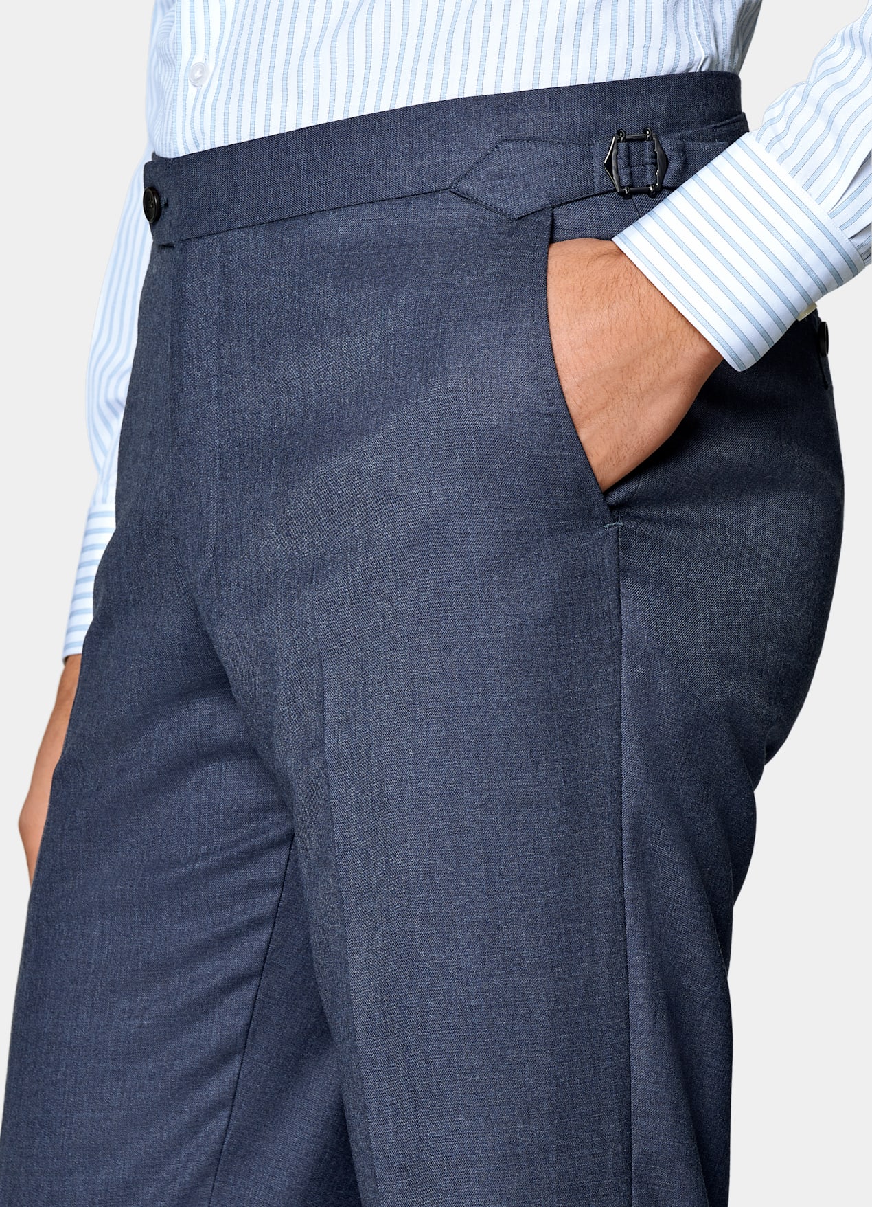 Costume Havana coupe Tailored bleu moyen