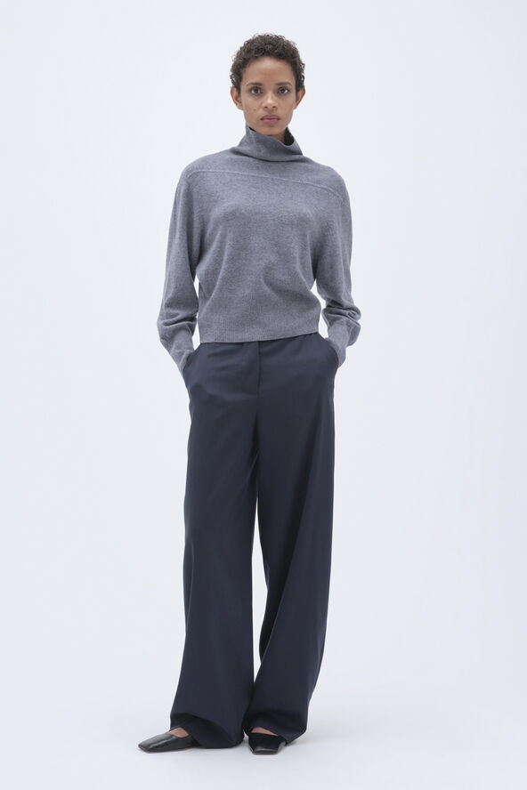 REMAIN High Neck Sweater Grey melange