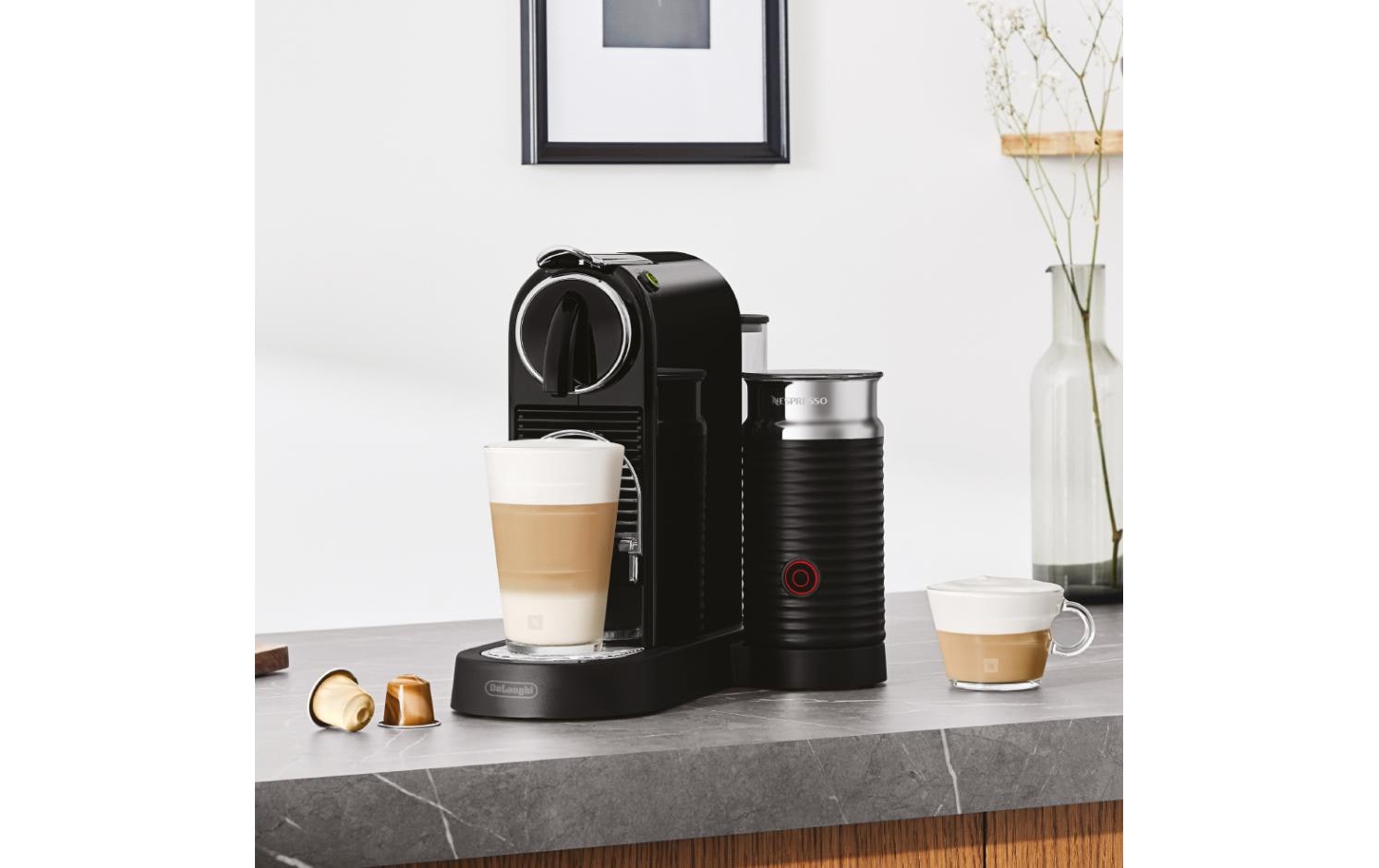Kaffeemaschine Nespresso CitiZ & Milk EN267.BAE Schwarz<br>Elegante Kapselmaschine der Original Line mit Aeroccino-Milchschäumer