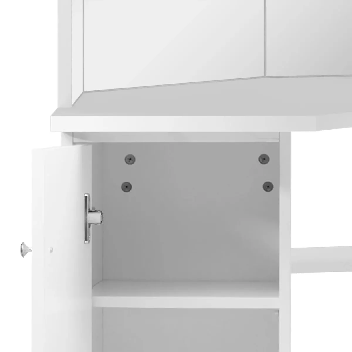 Helloshop26 Coiffeuse d'angle - Blanc