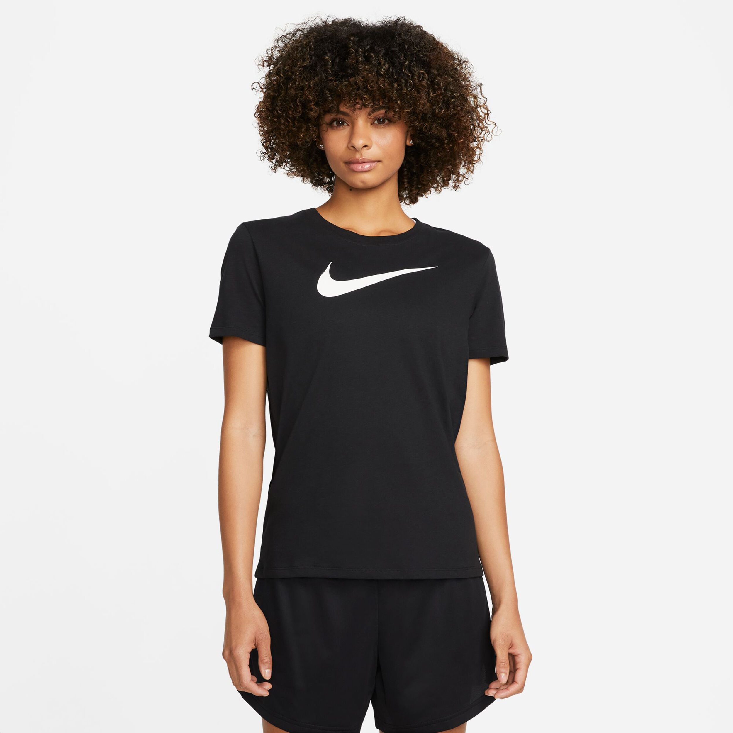 Nike Dri-Fit Swoosh T-shirt Femmes - Noir , Blanc