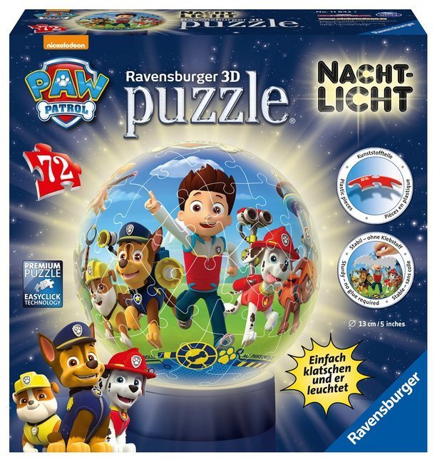 LED-Nachtlicht 3D-PUZZLE – PAW PATROL 72-teilig