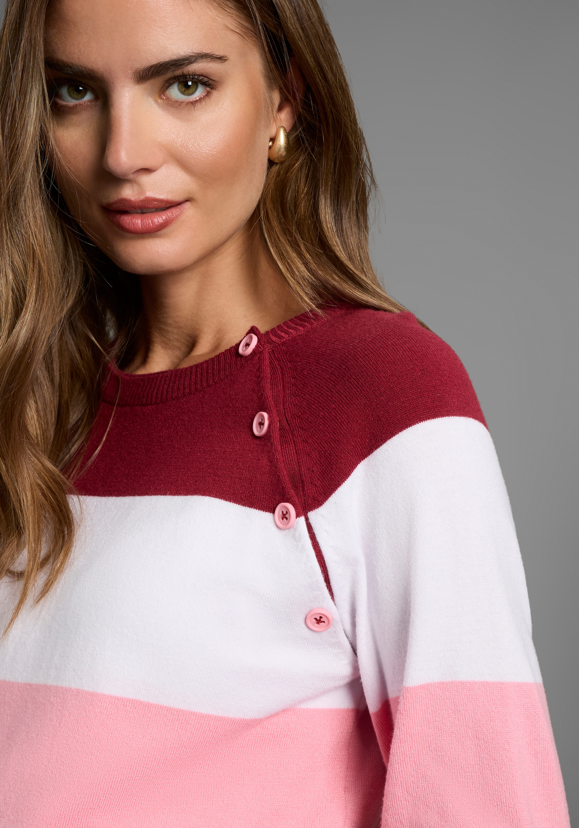 Neun Monate Strickpullover »Ringel-Pullover für Schwangerschaft und Stillzeit«, Umstands-Pullover mit praktischer Öffnung