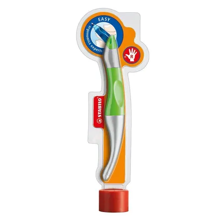 STABILO Ergonomischer Tintenroller EASYoriginal metallic, neongrün, mit Patrone, Rechtshänder