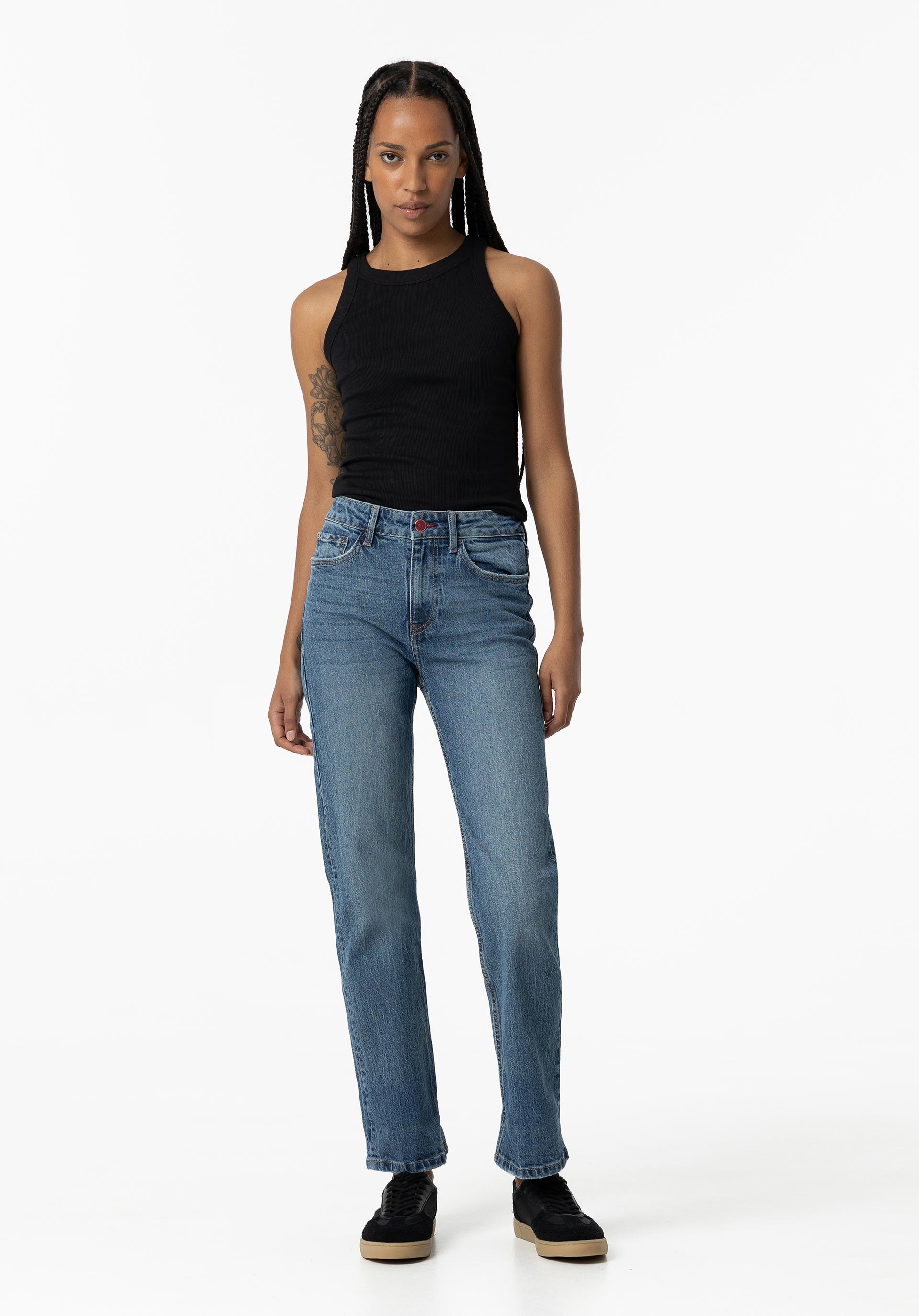 Jeans Amy Straight Fit Cintura Alta