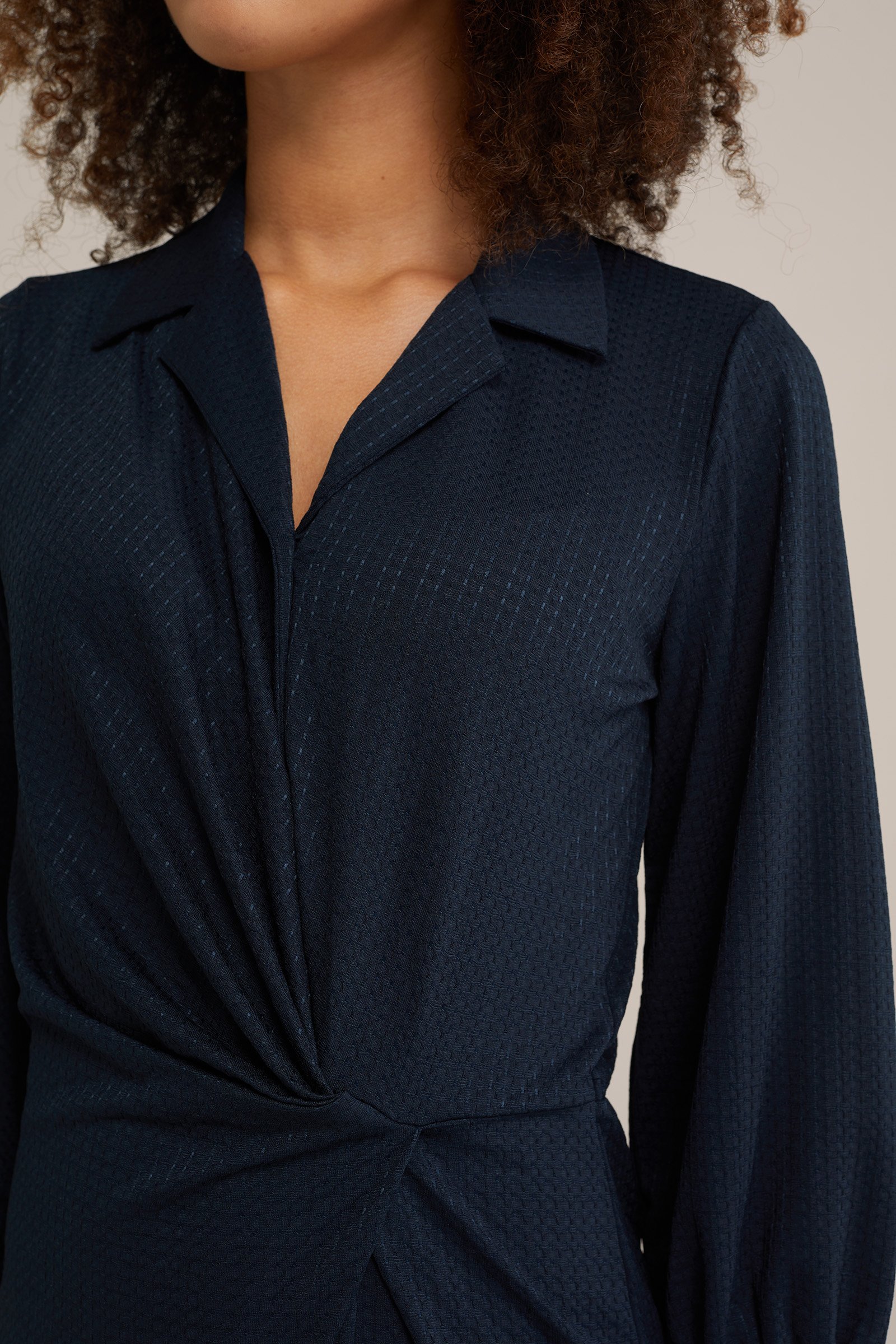 jurk met dessin WE Fashion Marineblauw