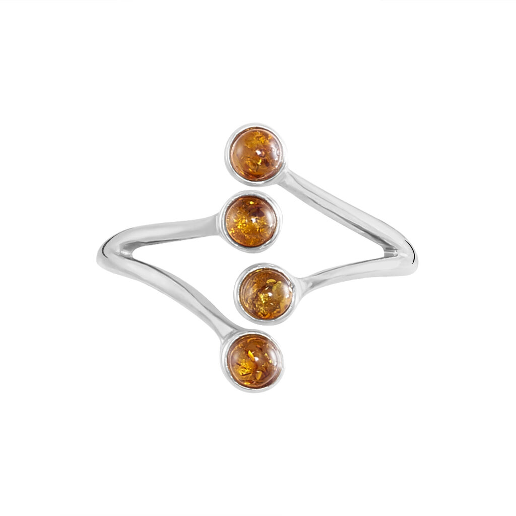 Bague Argent Blanc Accorus Ambre