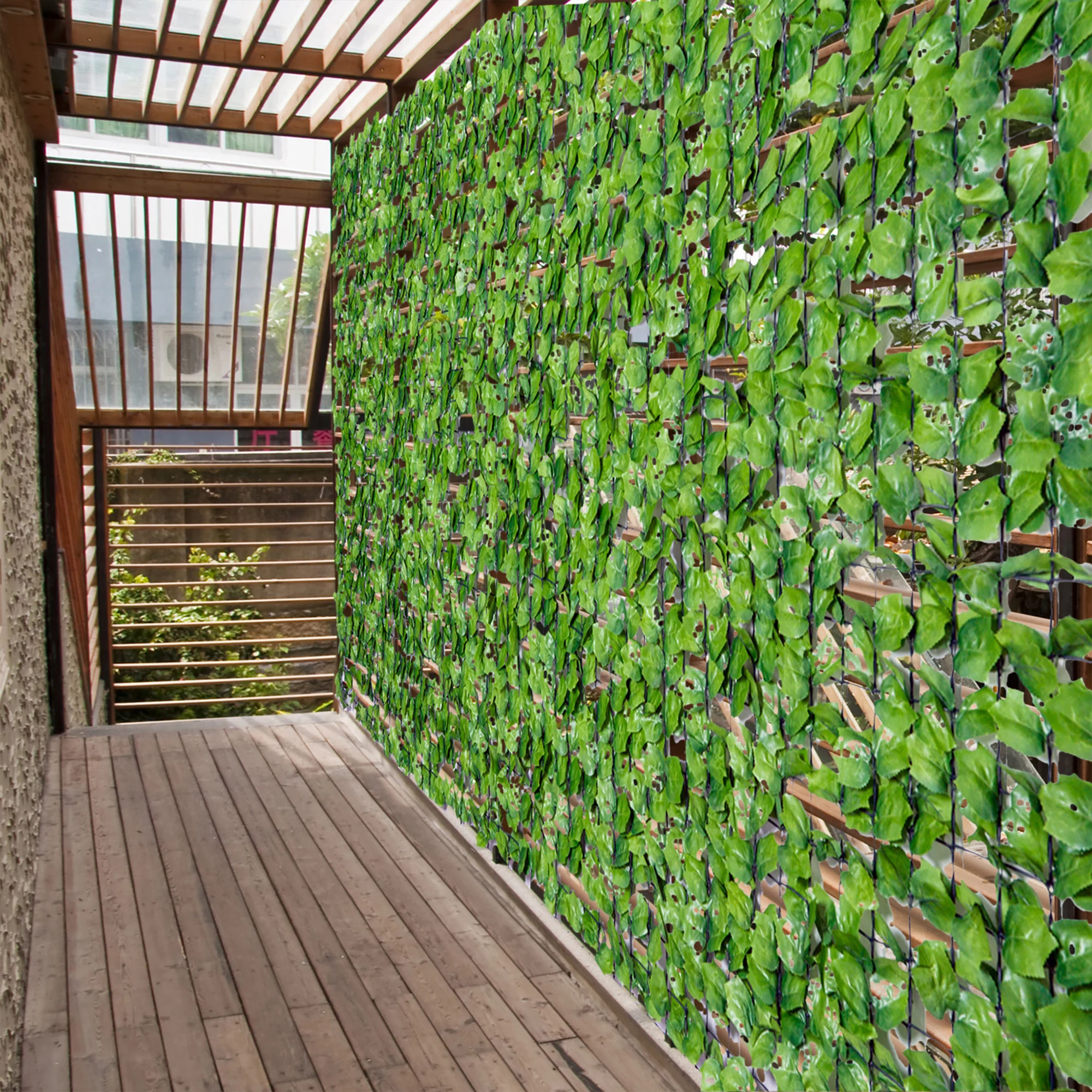 Rolo de cerca viva artificial Outsunny 3x1,5m para varanda, cerca, grade, cerca de privacidade, planta decorativa em PE