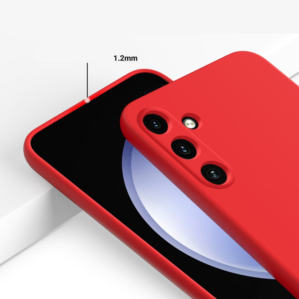 Samsung Galaxy A55 Silikon Case Hülle mit Kameraschutz   Handschlaufe - Rot