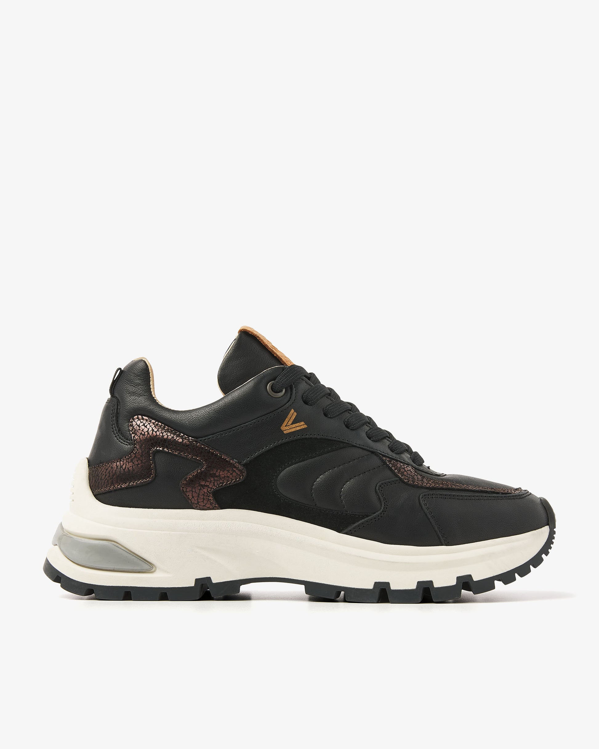 VIA VAI zwarte dames sneakers Liz Leighton