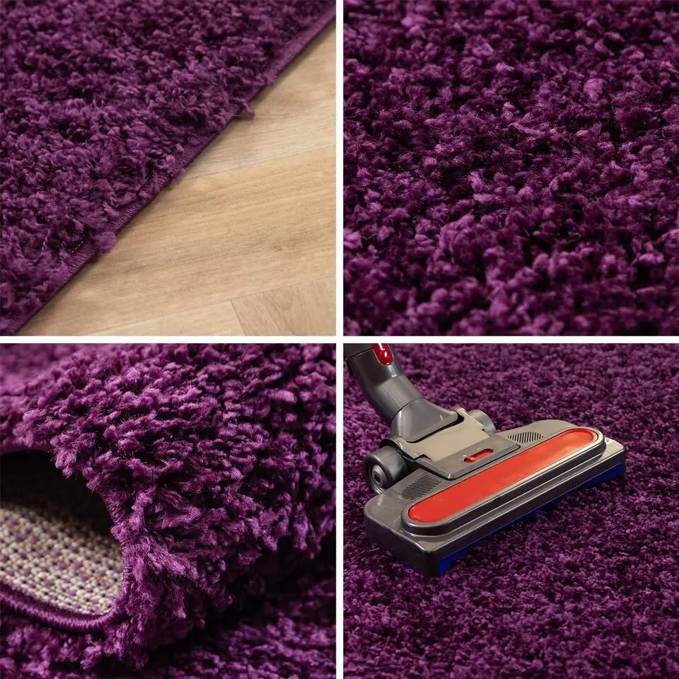 Basic Shaggy vloerkleed Paars Hoogpolig - 200x290 CM