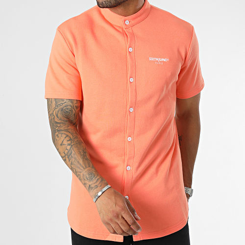 Chemise Manches Courtes Orange