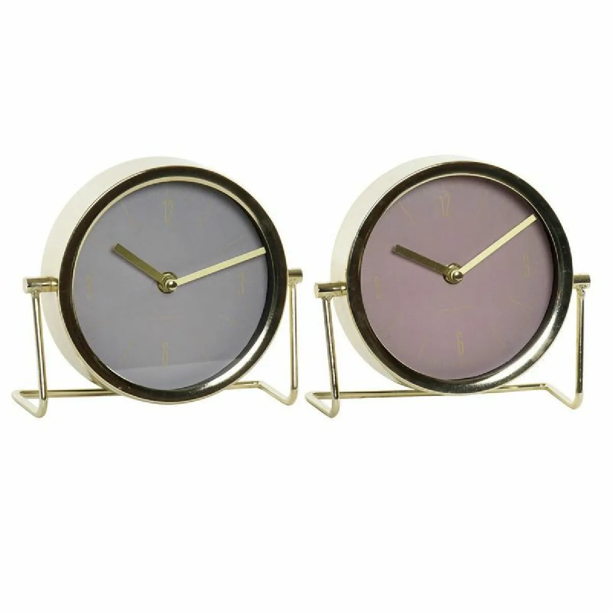 DKD Home Decor Horloge de Table Doré Fer