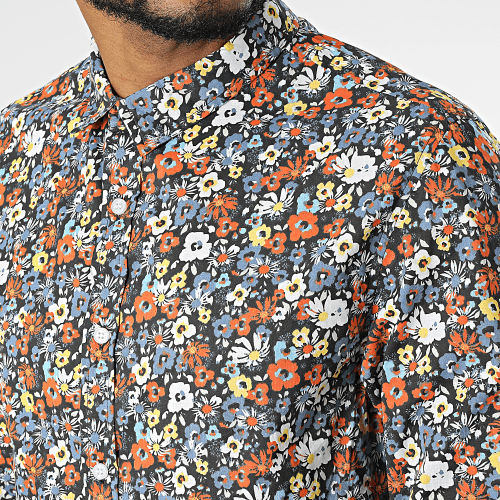 Chemise Manches Longues Cousco Noir Floral