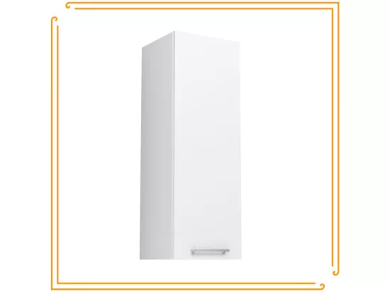 Armoire murale de salle de bain 30cm Étagère étroite à colonne blanche fermée