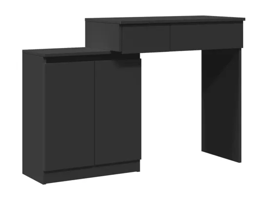 Coiffeuse avec LED noir 115x37x110,5 cm