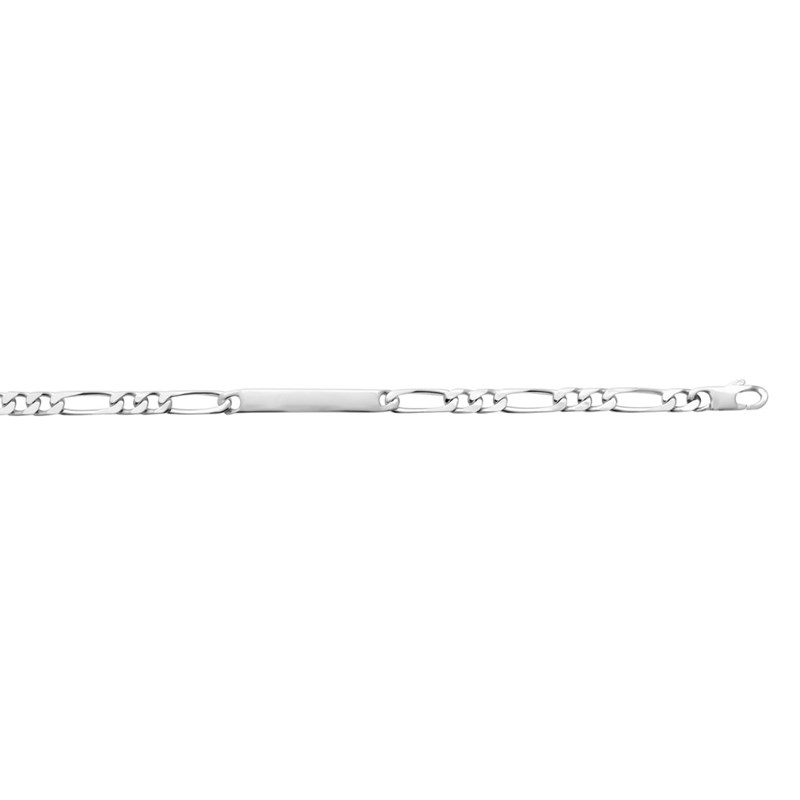 Gourmette Homme - Argent 925 - Cheval alternée 1+2 - Largeur : 5 mm - Longueur : 18 cm
