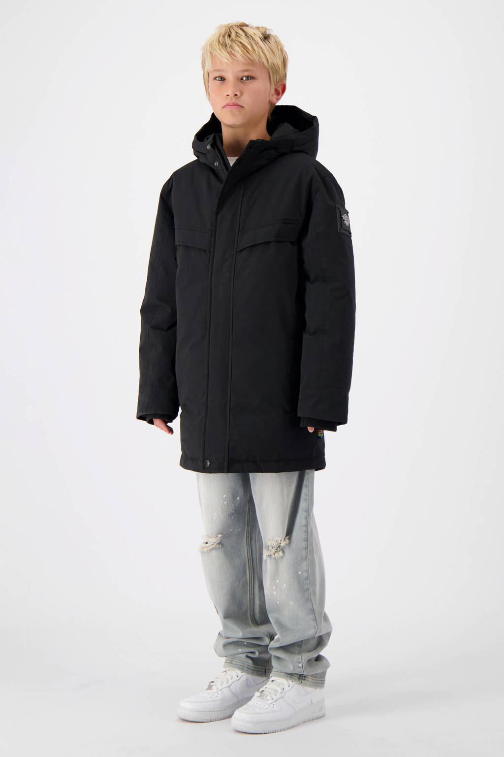 BLACK BANANAS winterjas JR. PARKA PLATE JACKET zwart