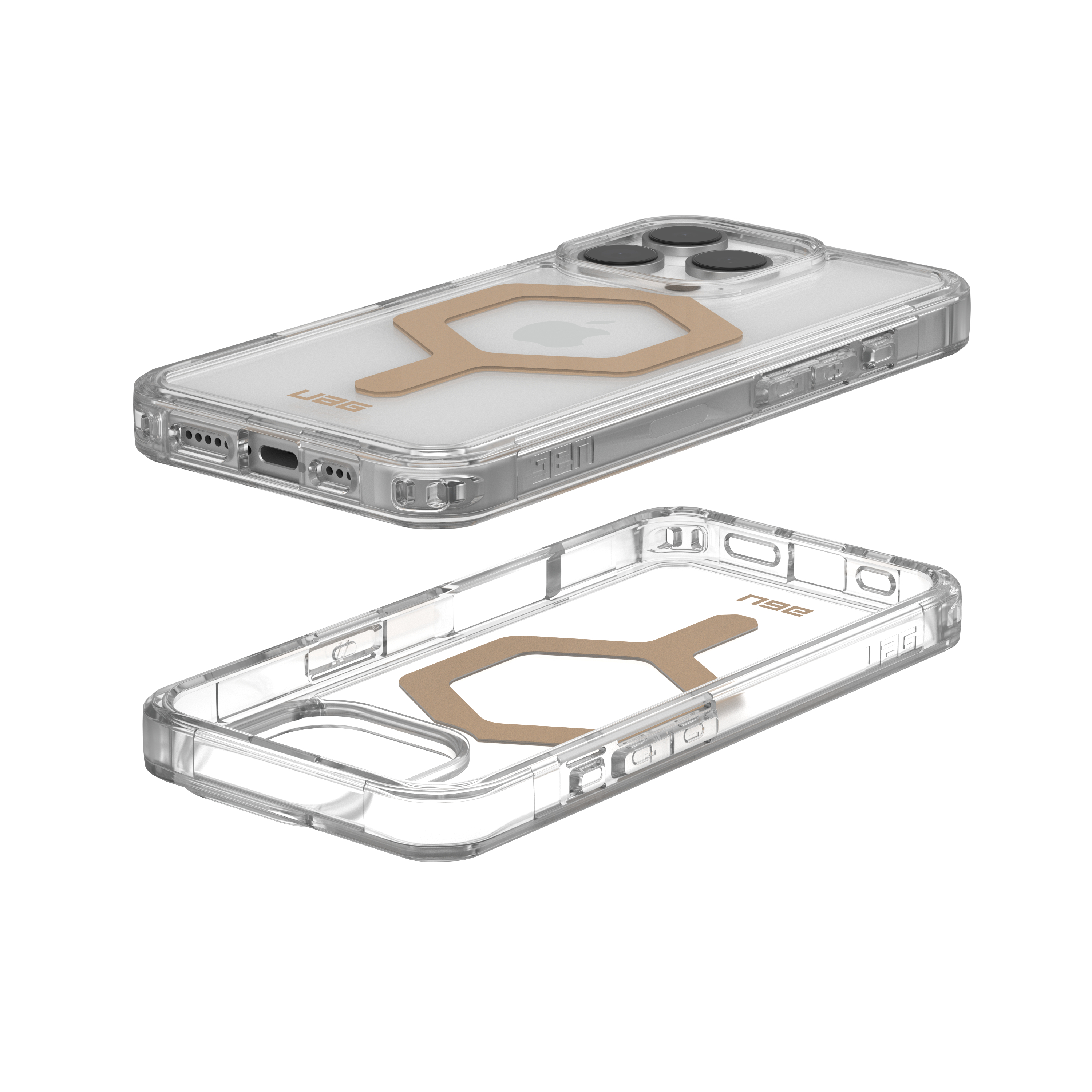 iPhone 16 Pro MagSafe Hybrid Schutzhülle Plyo (114480114381) - Transparent (Gold)