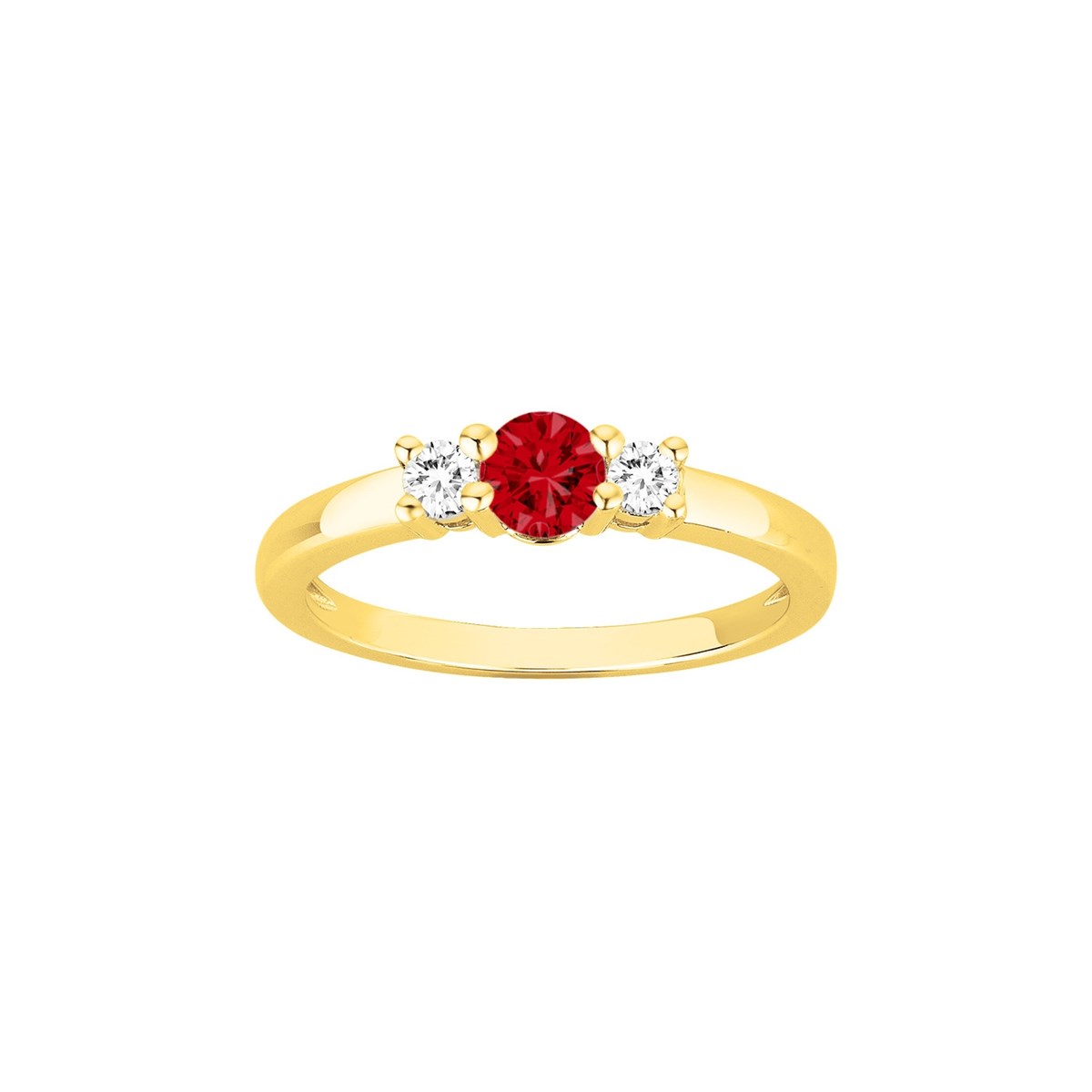 Bague en Plaqué Or avec spinelle rouge rubis