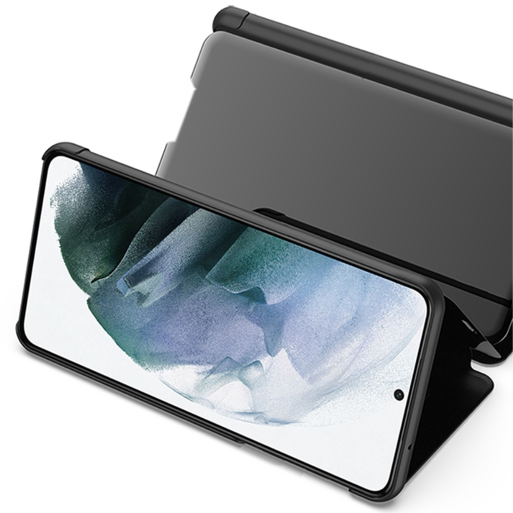 Samsung Galaxy S22 5G Clear View Standing Flip Cover Tasche - Blau