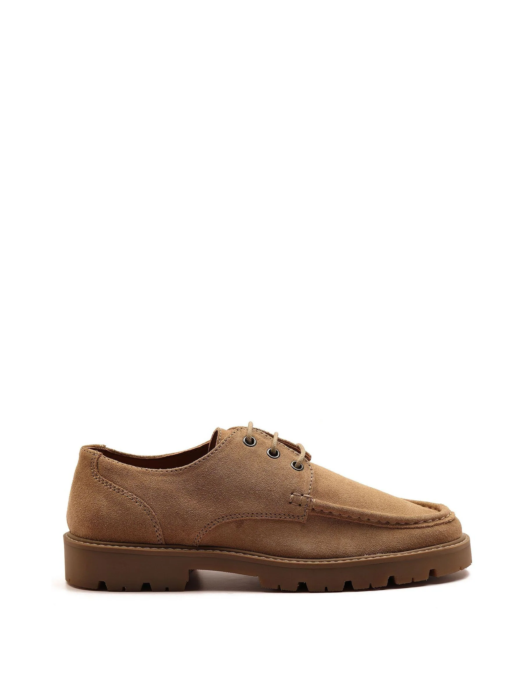 Lichtbruin - Off The Hook Harvey Suede Leather Casual Lace-Up Boat Shoes