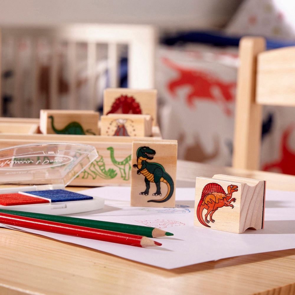 Køb Melissa & Doug Multifarvet Wooden Stamp Set Dinosaur