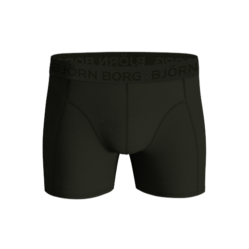 Björn Borg Cotton Stretch 5-pak Boxershorts, Sort/Grøn/Print, M