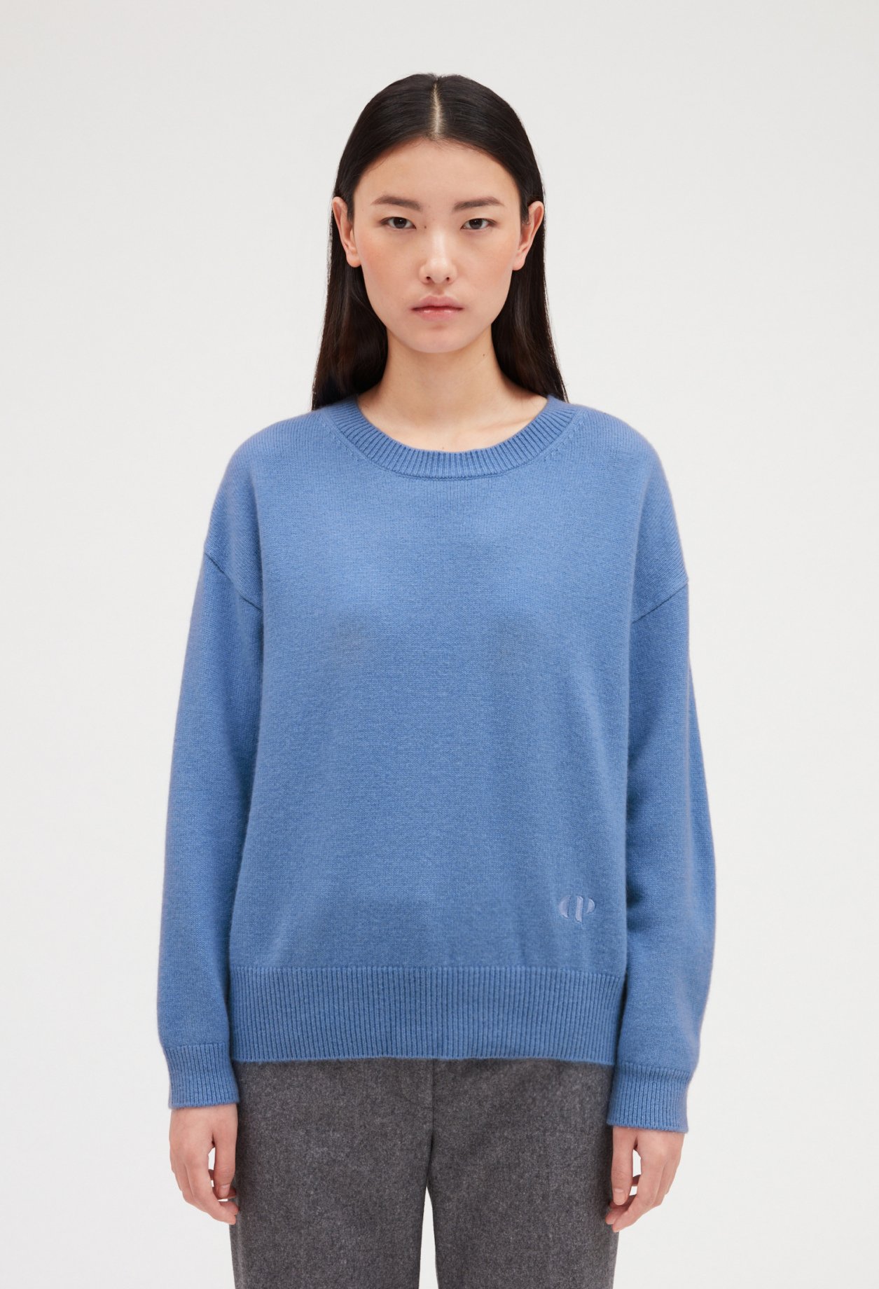 Pull bleu 100% cachemire
