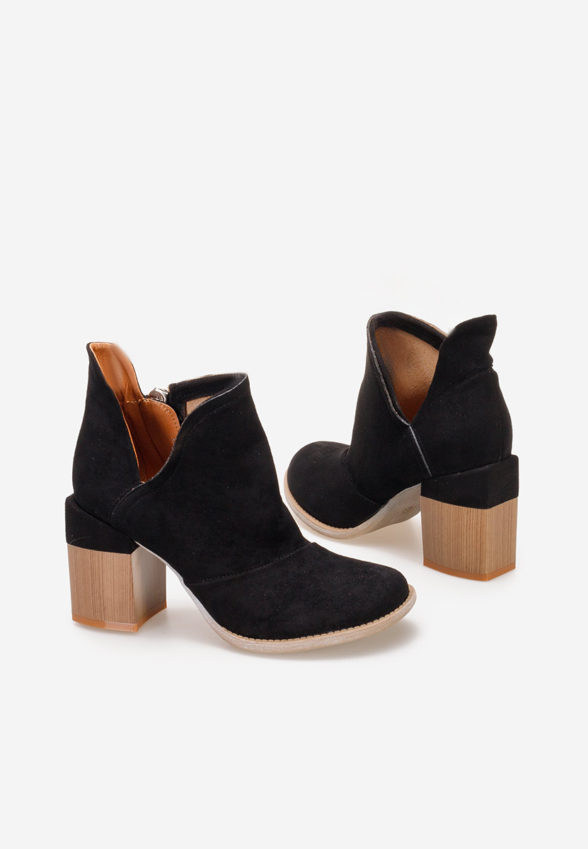 Bottines à gros talon noires Condesa