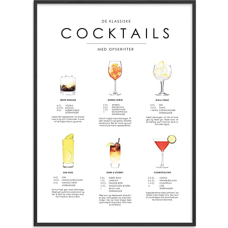 Cocktails opskrifter nr. 4 - 70x100 cm