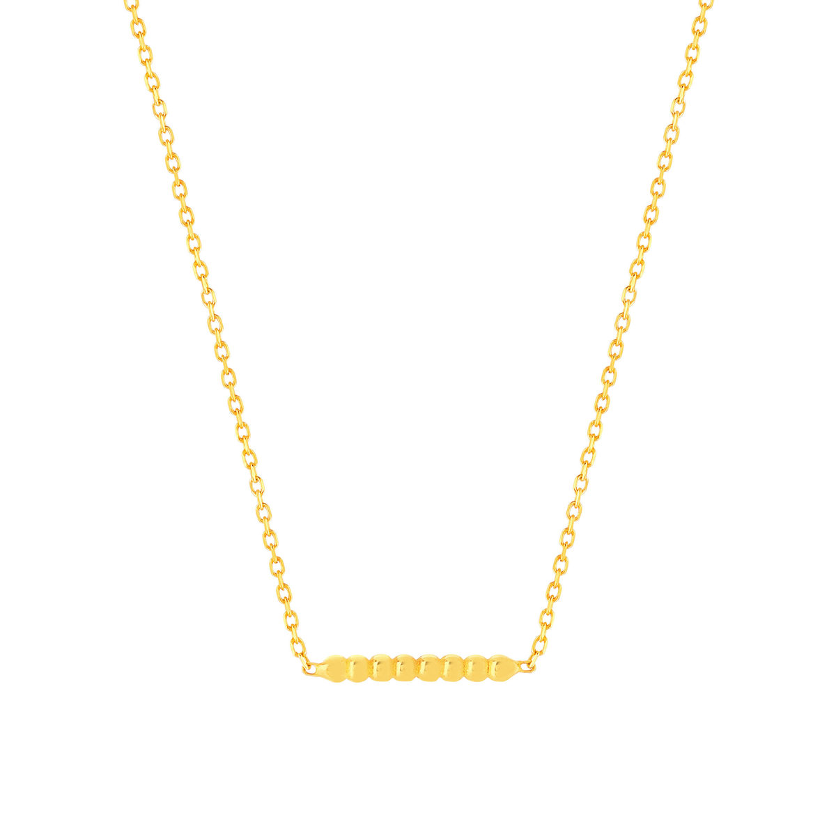 Collier or 375 jaune, motif boules 45 cm