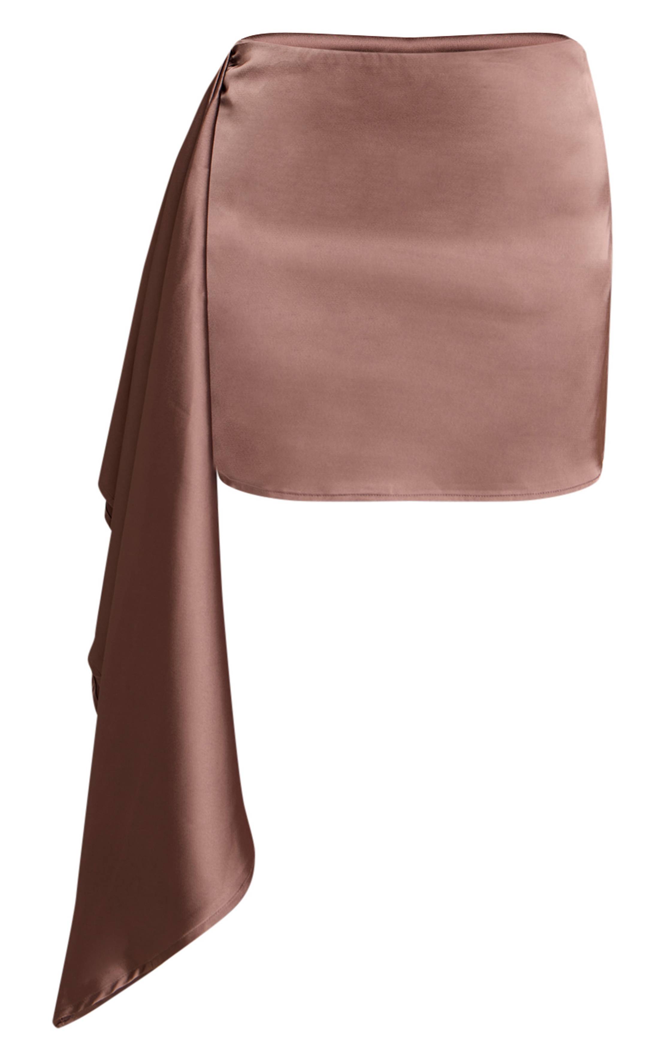 Champignon Mini-jupe Asymétrique En Satin Petite Taille Coordonnée