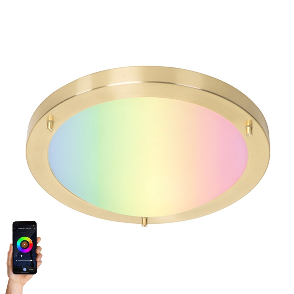 Smart plafonnière goud 31 cm IP44 incl. Wifi A60 - Yuma