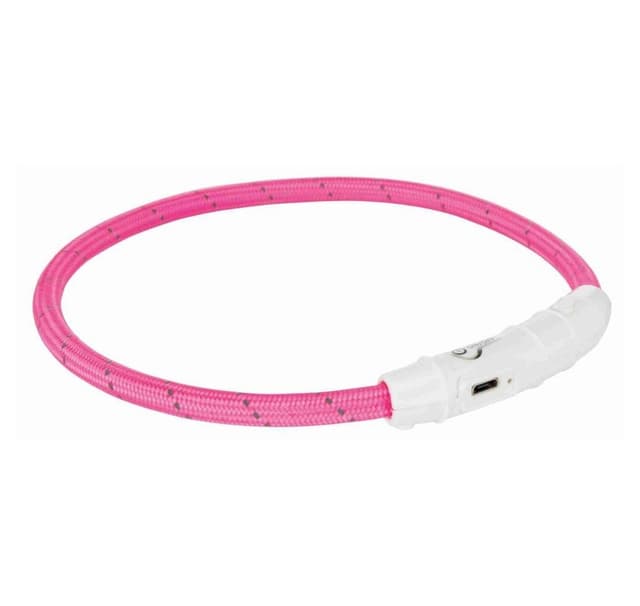 Sikkerhedskrave blitz lysring usb xs-s 35cm/7mm pink, Trixie