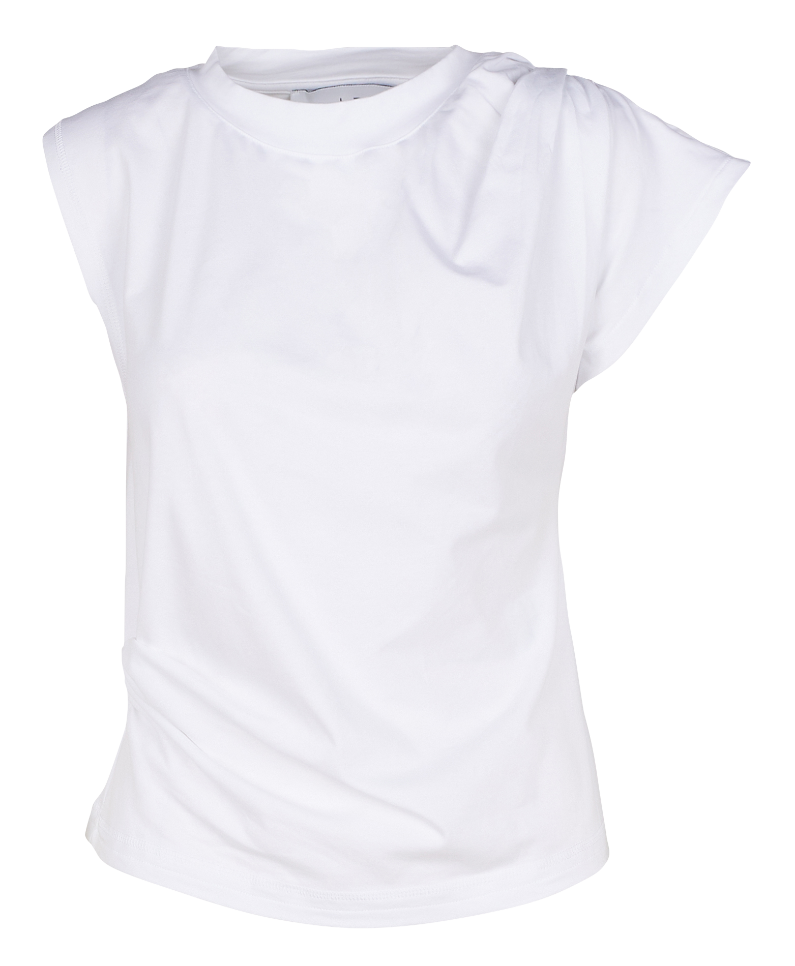 CHARRON - Tee-Shirt en coton manches courtes à fronces | Blanc