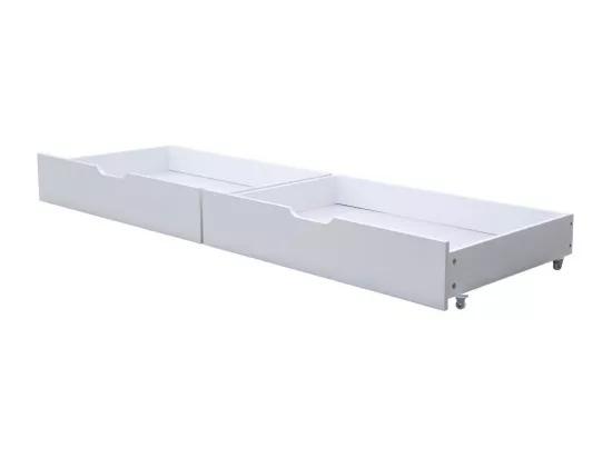 Lit superposé avec tiroirs échelle à angle droit à trois marches lit enfant avec protection blanc 90x200cm
