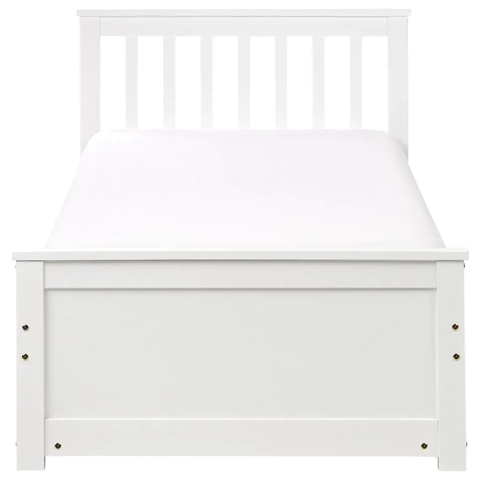 OLENDON - Eenpersoonsbed - Wit - 90 x 200 cm - Dennenhout