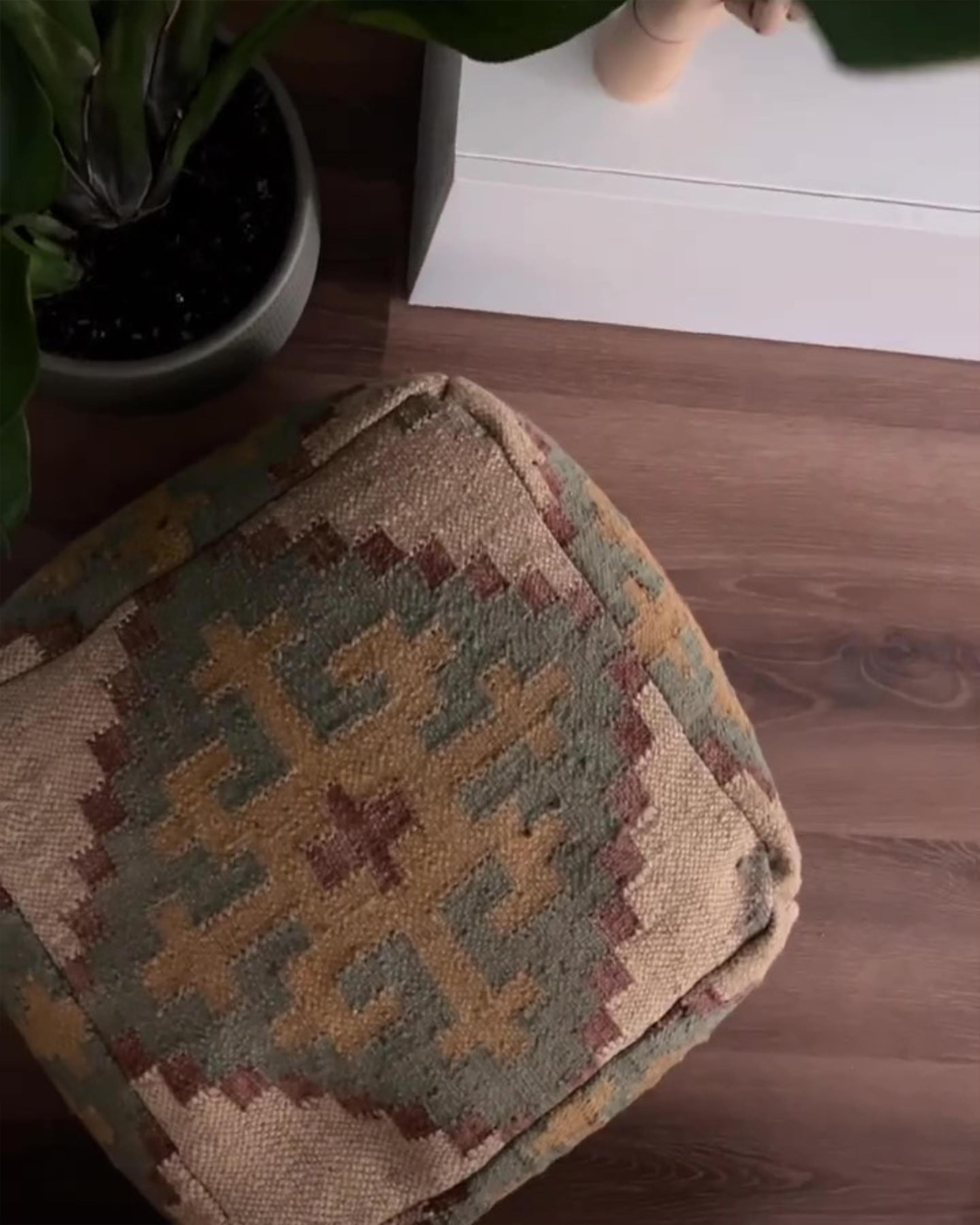 Poef SARON Jute Meerkleurig