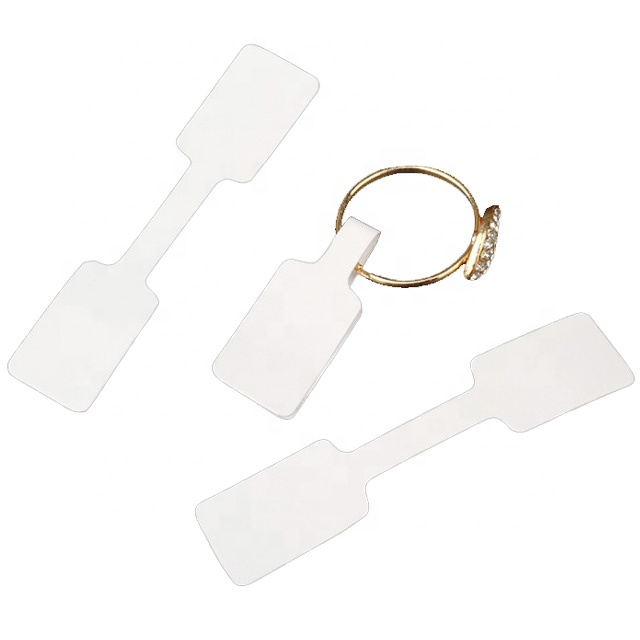 (50er Set) Schmuck Preis Schilder Selbstklebende Markierungs Etiketten - Weiss