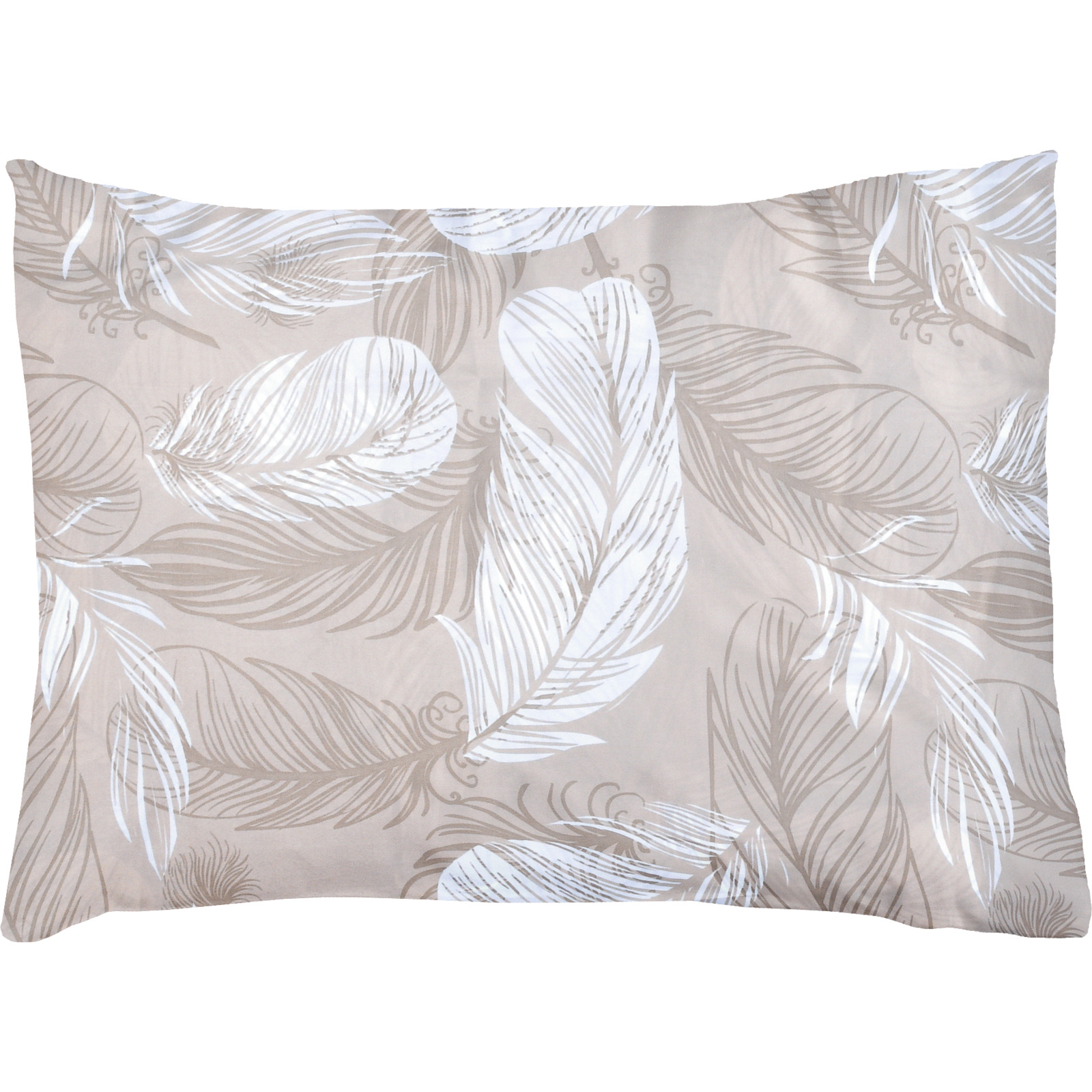 Bettwäsche Micro-Polyester Federn taupe 200x210 2x65x65 Bettanzug Fra